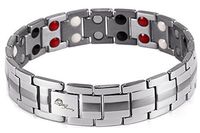 VPKJewelry Titanium Magnet Therapy Eternity Bracelet Bangle for Arthritis Pain Adjustable Length (Silver)