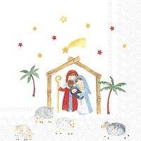 IHR 20 Luxury Paper Lunch Napkins- Christmas Crib