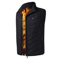 Electric Heated Vest Lightweight Size Adjustable Insulated Heating Vest Jacket Cold-Proof Clothes(No Battery) Black