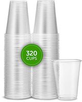 Plasticpro 9 oz Plastic Disposable Clear Durable Drinking Cups(320 count)