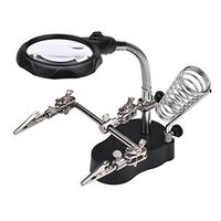DUBYU Professional Magnification LED Light Gooseneck Bracket Welding Repair Magnifying Glass Desktop Bracket Magnifier Mobile Phone Line Motherboard Repair Work Magnifying Glass