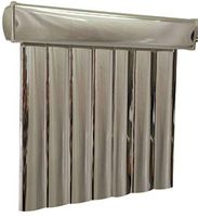 Silver Mirror Vinyl Vertical Blinds with 3-1/2" Reflective Vanes, 56" Wide x 48" Long, Cordless