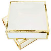 Bridesmaid Proposal Box with Gold Edge | Set of 3 Empty Boxes | DIY Will You Be My Bridesmaid Gift Box Large White and Gold