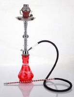 1 hose 23" Hebron Red Hookah Shisha Nargila water glass vase pipes smoke sale
