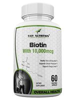 Taiy Nutrition Extra Strength Biotin Dietary Supplement - 10,000 mcg - Nerve Health Supplement - Good for Hair Growth, Nails and Skin - Natural Metabolism Booster - 60 Capsules