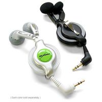 Audio and Music, BoxWave [miniBuds - headphones] Retractable In - Ear Headphone Buds for Smartphones and Tablets - Silver White/2.5mm (3/32 inch)