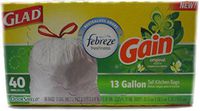 Glad Odorshield Tall Kitchen Trash Bags, Original Scent, 13 Gallon, 40 Count