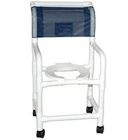 MJM International 118-3TW-SL Standard Shower Chair with Sling Seat, 300 oz Capacity, 40.5" Height x 22" Width x 25.25" Depth, Royal Blue/Forest Green/Mauve