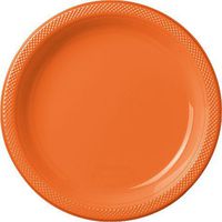 Round Plastic Plates | 20ct (7 inch, Orange Peel)