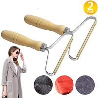 2 Pack Portable Wood Lint Remover,Clothes Woollen Sweater Clean Tool，Clothes Cleaning Fuzz Shaver,Multi-Fabric Sweater Comb with Steel Net,Pet Hair Hairball For Wool Products Combing Lint