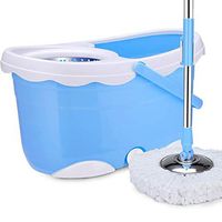 Yyqttb Rotating mop, 360 Degree Spinning Mop Bucket Home Cleaner with 5 Mop Heads Blue Cleaning HOM (Color : Blue)
