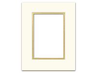 PA Framing Double Photo Mat Board, Pre-Cut Framing Mat - Cream Core, Ivory/Gold, 8"x10" (Frame), 5"x7" (Photo)