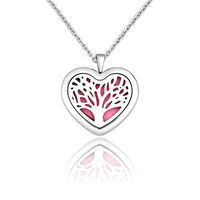 CoolJewelry Essential Oil Diffuser Pendant Tree of Life Aromatherapy Perfume Necklace Love Jewelry Locket, 6 Washable Refill Pads