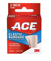 ACE 2 Inch Elastic Bandage with Hook Closure, Beige, Great for Wrist, Foot and More, Ideal for Sports, Comfortable design with soft feel, Wash and Reuse
