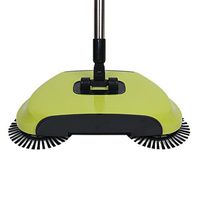 Household Sweeping Machine,Hand Push-Type Automatic Without Electricity Sweeper Broom Portable Cleaning Machine 3 in 1 Dustpan and Trash Bin (Yellow)