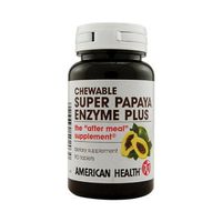 American Health Super Papaya Enzyme Plus Chewable Tablets, Natural Papaya Flavor - Promotes Digestion & Nutrient Absorption, Contains Papain & Other Enzymes - 90 Count, 30 Total Servings