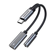 USB c to 3.5mm Headphone and Charger Adapter,2-in-1 USB C PD 3.0 Charging Port to Aux Audio Jack and Fast Charging Dongle Cable Cord Compatible with Samsung Galaxy S22 S21 S20 , Google Pixel 4 3 XL…