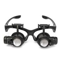 Magnifier Glasses 10X 15X 20X 25X Led Double Eye Jeweler Watch Repair Loupe Lens Wearing Glasses Led Lights Jewelry Watches Maintenance Read