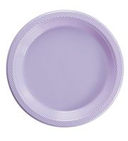 Exquisite Plastic Dessert/Salad Plates - Solid Color Disposable Plates - 100 Count (9 Inch, Lavender)