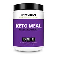 Raw Green Keto Meal Replacement with Coconut MCT Oil | Ketogenic Nutritional Shake | Low Carb High Fat (10 Servings)