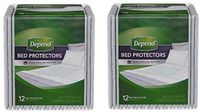 Incontinence Bed Protectors, Disposable Underpad, Overnight Absorbency, 12 Count Overnight Absorbency for a Restful Night's Sleep (Pack of 2)