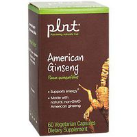 plnt American Ginseng Made with Natural, NonGMO American Ginseng Supports Energy, 400mg per Serving, Gluten Free Herbal Supplement (60 Veggie Capsules)