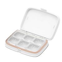 TOPLNER Portable Travel Pill Case - Pill Sorter with 6 Removable Compartments, Small Box and Pill Container, Travel Pill Holder Moisture Proof Pill Organizer (White)