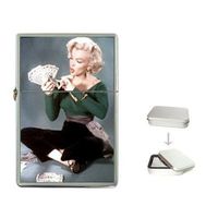 New Product MARILYN MONROE GENTLEMEN PREFER BLONDES 4 Flip Top Cigarette Lighter + free Case Box