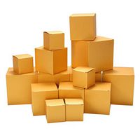 Glitter Paper Gift Boxes with Lids Assorted Sizes, 2x2x2 3x3x3 4x4x4 Pack 15 by Quotidian (Gold)