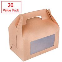 Ancefine Kraft Gable Treat Boxes with Window,20-Pack