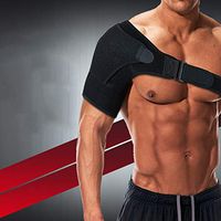 Weite Adjustable Shoulder Strap Rotator Cuff Brace, Unisex Shoulder Pain Relief Compression Sleeve Immobilizer Lightweight Neoprene Wrap Dislocated Frozen Right Left Shoulder Stealth Support (Black)