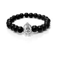 Antiqued Knight Men 8MM Gravel Breads Strand Elastic Bracelet Ntural Gemstone Healing Handmade Beaded Wrist Bracelet