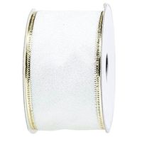 JAM PAPER Holiday Ribbon - 2 x 3 Yards - White Glitter - Sold Individually