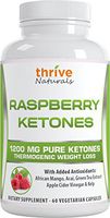 Thrive Naturals Raspberry Ketones - Thermogenic Weight Loss Support - Extra Strength 1200 mg Daily Dose - 60 Capsules (1 Pack)
