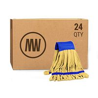 Medium Microfiber Tube Mop (14 oz.) | Industrial Wet Mop Head Refill | For Commercial And Industrial Use | Machine Washable (Yellow, 24)