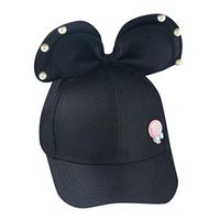 Meidexian888 Cute Kids Baseball Cap, Cute Kids Children Pearl Bowknot Lollipop Peaked Hat Baseball Cap Sunhat (Black)