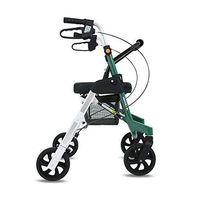 Wheeled Walker with Seat Walker Frame Assistance Folding 4 Wheels with Padded Seat Lockable Brake and Shopping Basket Cart