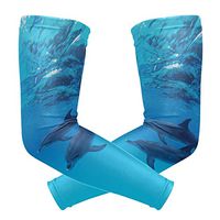 LEVEIS Love Dolphins Arm Sleeves UV Protection for Men Women Sunblock Protective Gloves Running Golf Cycling Driving Long Arm Cover 1 Pair