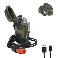 Waterproof Lighter,JiaDa USB Plasma Arc Lighter Rechargeable Electric Flashlight Flameless Lighter Windproof Lighter for Outdoor Camping Hiking 2in1 (Camouflage)