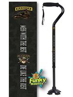 Adjustable Walking Cane Foam Handle Quad Footed Four Pointed Cane Tip US Army Ranger Military Walking Cane