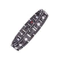 linnalove Black & Gold Elegant Unisex Magnetic Bracelet for Men(BS-85)