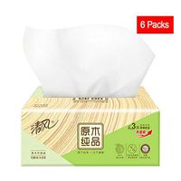 3-Ply Facial Tissue, Soft Facial Paper, 130 Tissues per Pack, Household Kleenex Toilet Paper, Soft Skin-Friendly Paper Towels (white, 6 Packs)