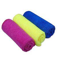 QJSDM Cleaning Sponge 5 Pcs 30x30CM Absorbent Microfiber Towels Cleaning Cloths Wiping Dust Rugs Kitchen Bath Dust Face Hair Hand Dryer,Random Color