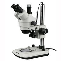 New 7X-45X Dual Lit 6W LED Trinocular Stereo Zoom Microscope
