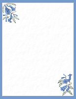 Blue Floral Stationery Printer Paper 26 Sheets