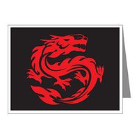 Note Card Tribal Red Dragon