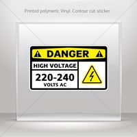 Decal Stickers Danger High Voltage 220-240 Volts Ac Tablet Laptop Waterproof (3 X 1.74 In)