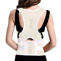 Posture Corrector Back Brace, Clavicle Shoulder Support Brace for Upper Back Pain Relief, Adjustable Lumbar Support Belt for Lower Back Pain, Improves Humpback Posture Men & Women (White, Large)