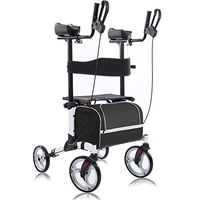 BEYOUR WALKER Upright Walker, Stand Up Rollator Walker Tall Rolling Mobility Walking Aid with 10” Front Wheels, Seat and Armrest for Seniors and Adults, White (2020-Update)