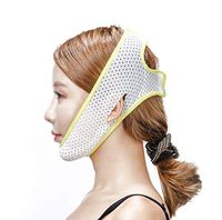 FS Face Lift Mask,Chin Strap Recovery Bandage Sleep Thin Face Bandage Thin Face Mask Face-Lift Artifact to Enhance Small V Face with Face-Lift Beauty Mask Bandage (Color : Yellow and White)